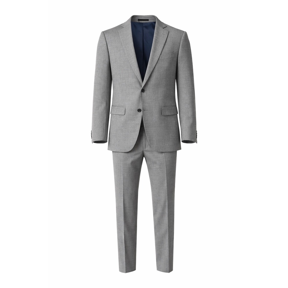 Combatant Gentlemen 42 Modern Gray 100% Wool Suit 2 Button No Pleat Pants 48L